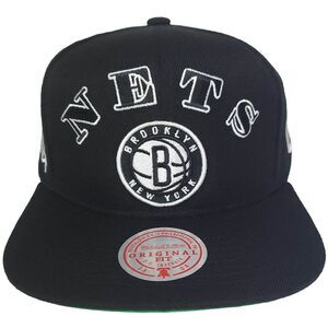 Brooklyn Nets Mitchell & Ness NBA Snapback Hat Cap 3D Logo Side‎ Panel Logos NWT